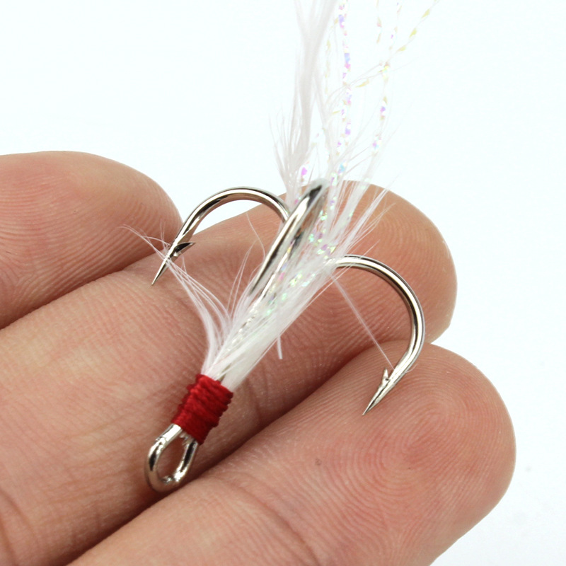 Fishing Boat Anchor - 5pcs 4#6#Tied hair three anchor hook