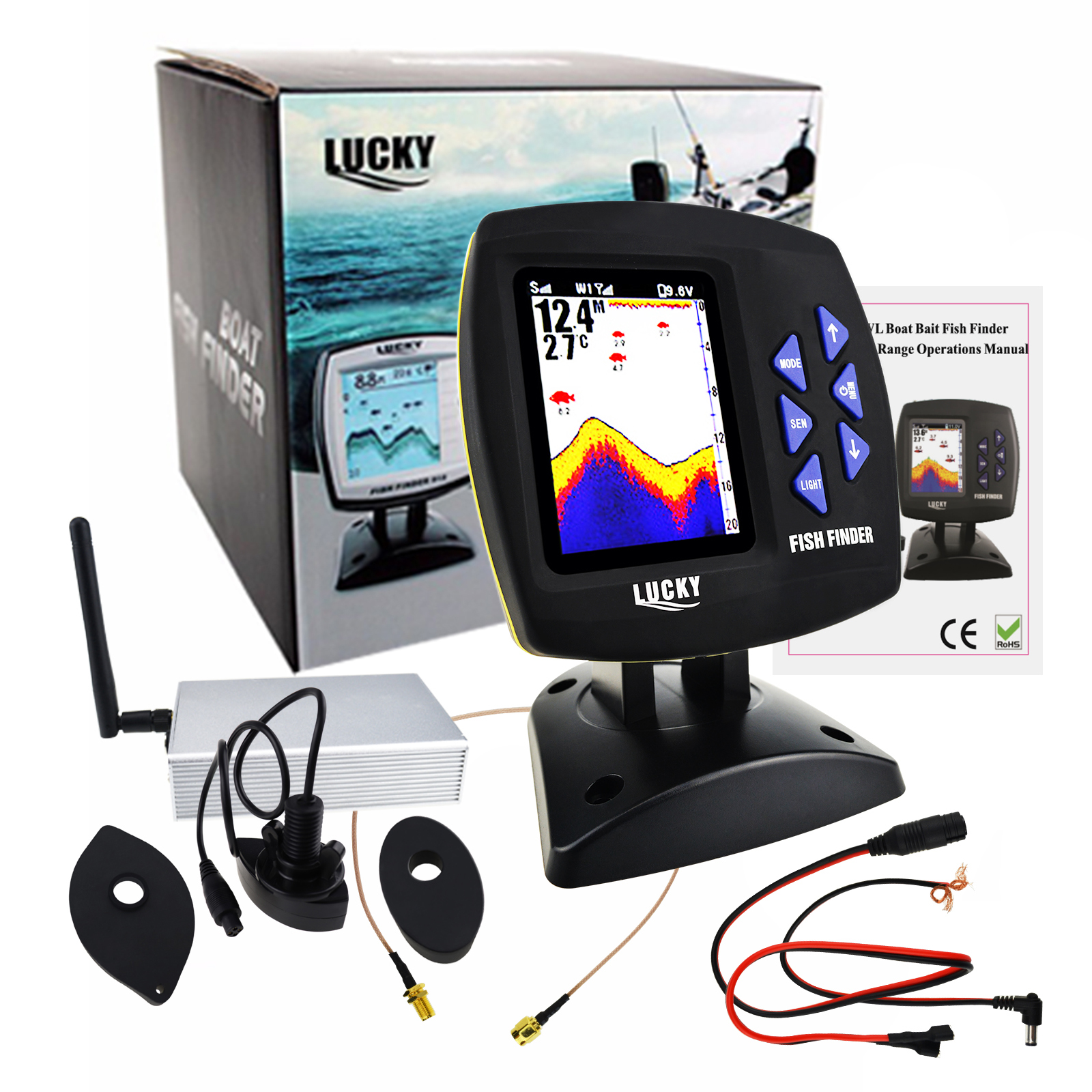 LUCKY Fishfinder 300m/ 980ft F - Fishing Boat Depth Finder 리뷰 및 가격