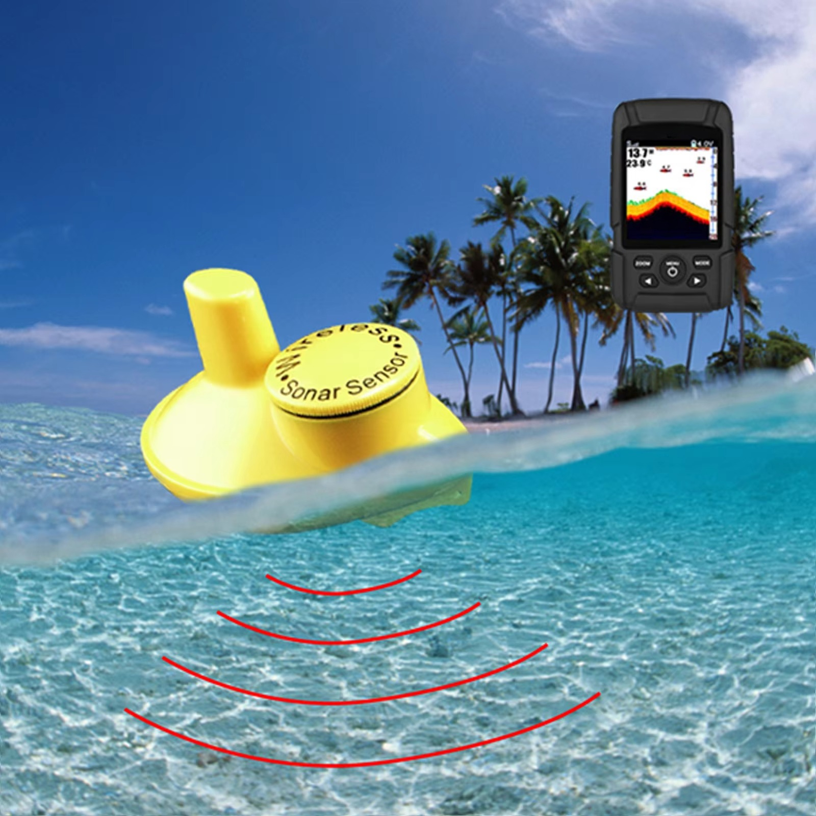 2-in-1 Wireless & Wired Fish F - Fishing Boat Depth Finder 리뷰 및 가격