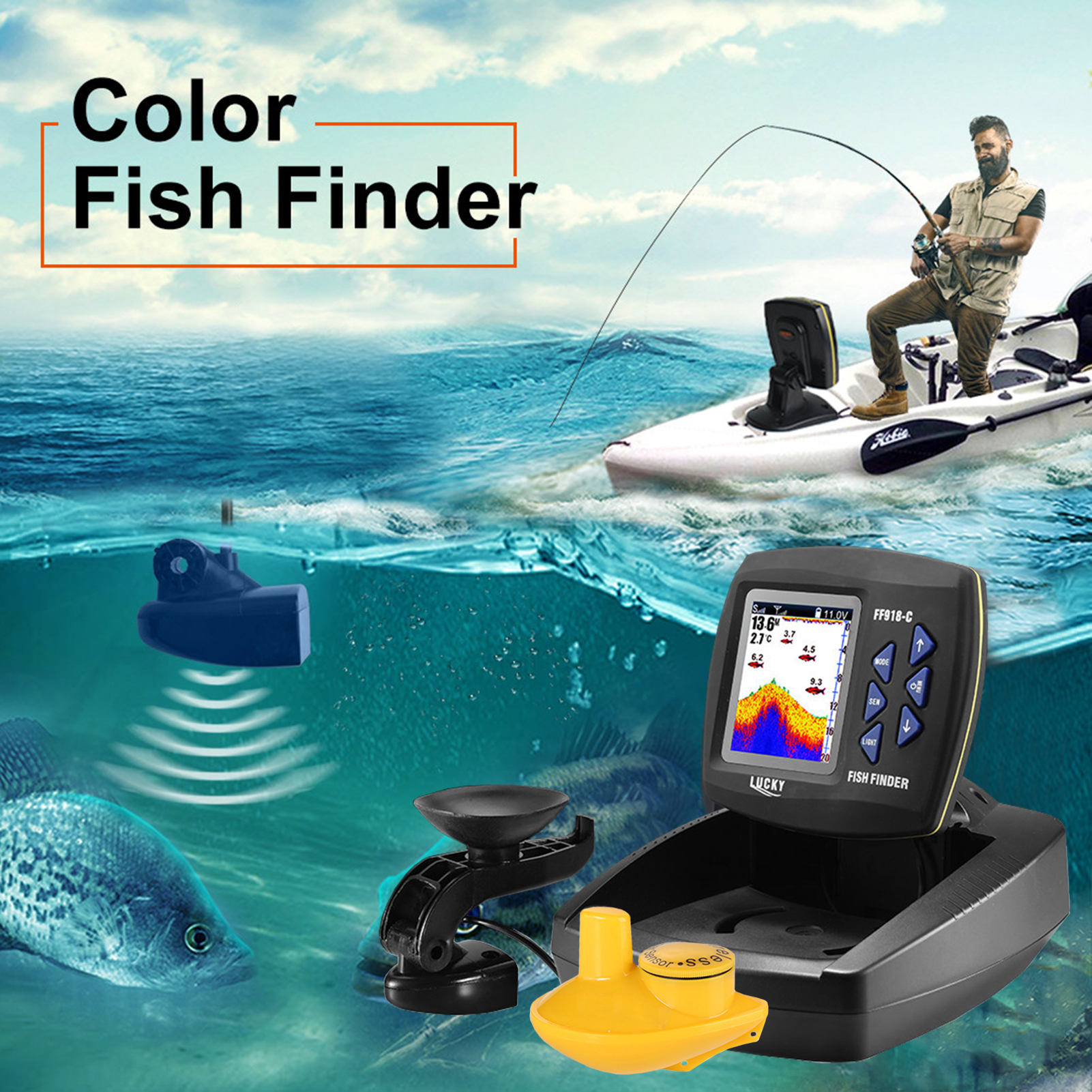 Portable Fish Finder Wireless  - Fishing Boat Depth Finder 리뷰 및 가격