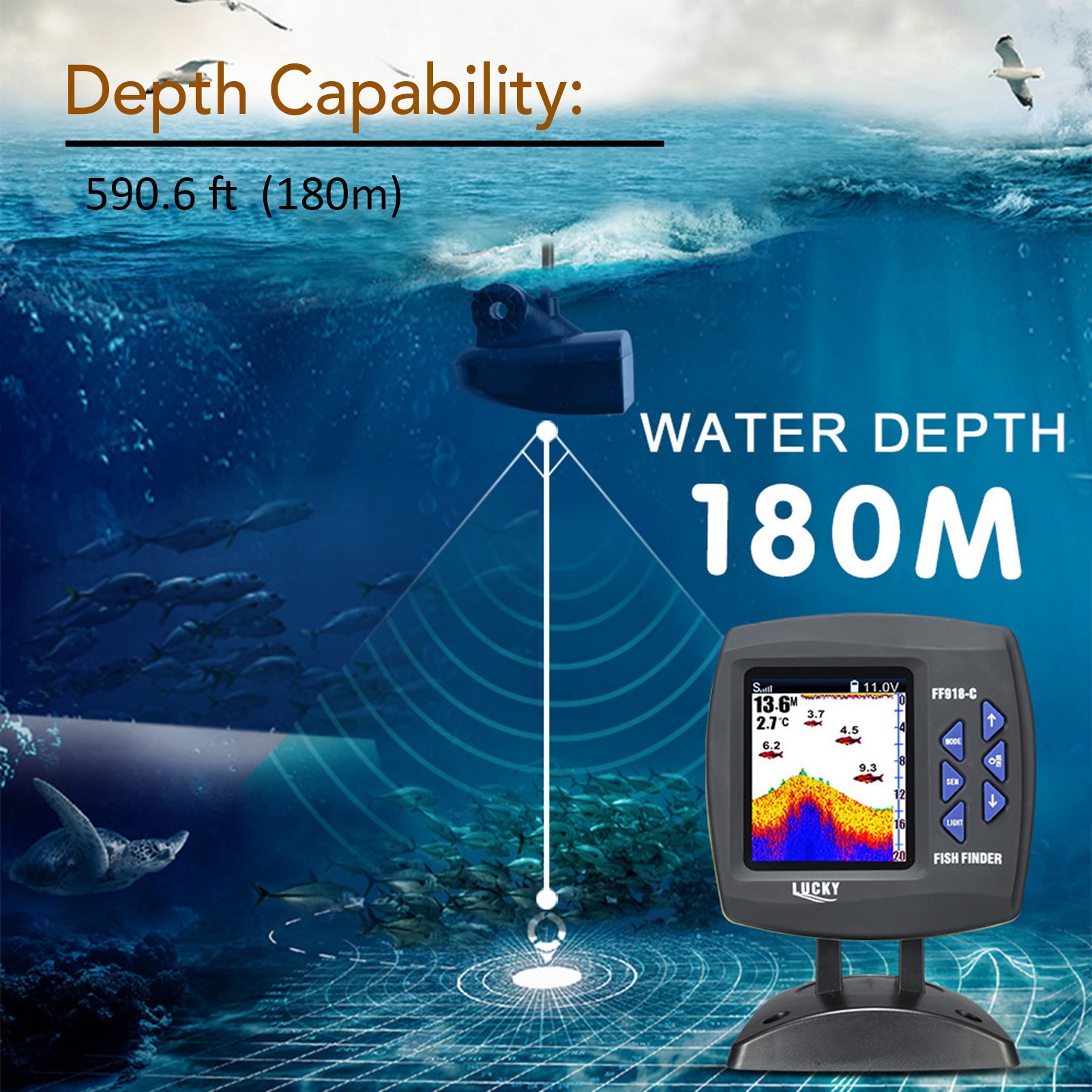 Portable Fish Finder Wireless  - Fishing Boat Depth Finder 리뷰 및 가격