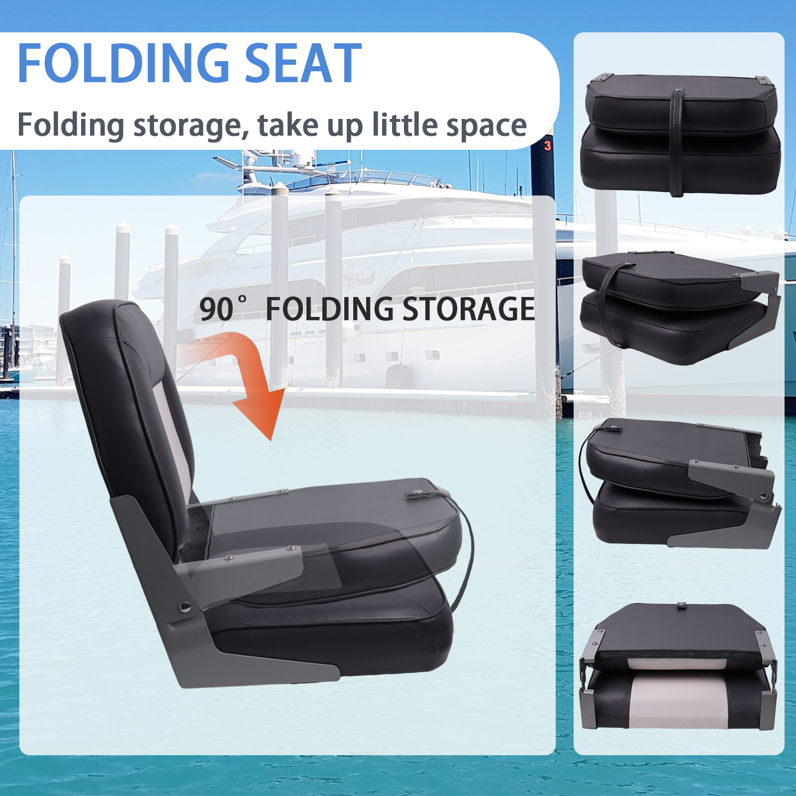 2 pcs Folding Boat Seat White  - Fishing Boat Seat 리뷰 및 가격